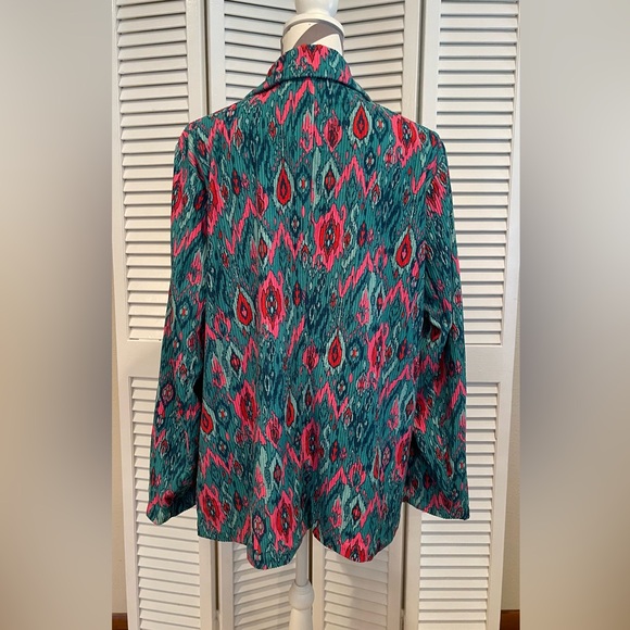 NEW - Savanna Jane Jacket - Blazer - Teal and Pink - Size: 1X - Picture 2 of 7